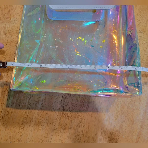 EUC clear iridescent Holographic Tote Bag - Picture 5 of 7